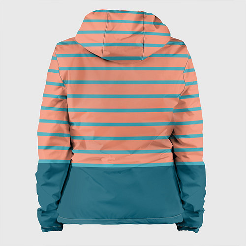 Женская куртка Полосатый мандариновый морской рассвет / 3D-Белый – фото 2