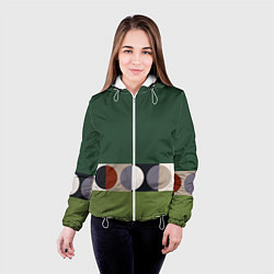 Куртка с капюшоном женская Луна Малевича сосновый зеленый, цвет: 3D-белый — фото 2