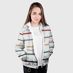 Куртка с капюшоном женская Stripes and circle, цвет: 3D-белый — фото 2