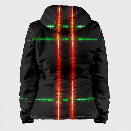 Женская куртка Color black green red lines / 3D-Белый – фото 2