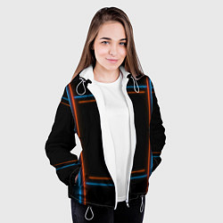 Куртка с капюшоном женская Neon black red blue, цвет: 3D-белый — фото 2