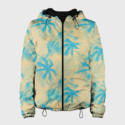 Куртка с капюшоном женская Palm light blue beige, цвет: 3D-черный