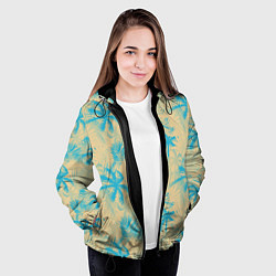 Куртка с капюшоном женская Palm light blue beige, цвет: 3D-черный — фото 2