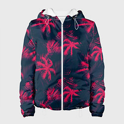 Куртка с капюшоном женская Palm pink black, цвет: 3D-белый