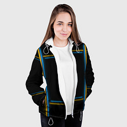 Куртка с капюшоном женская Neon yellow light blue, цвет: 3D-белый — фото 2