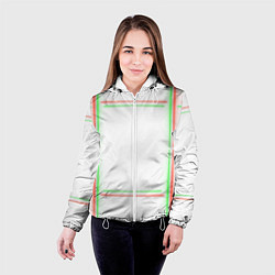 Куртка с капюшоном женская Neon light green red, цвет: 3D-белый — фото 2