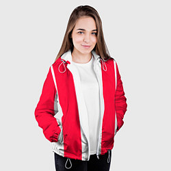 Куртка с капюшоном женская Color red white line, цвет: 3D-белый — фото 2