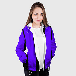 Куртка с капюшоном женская Color purple black stripes, цвет: 3D-белый — фото 2