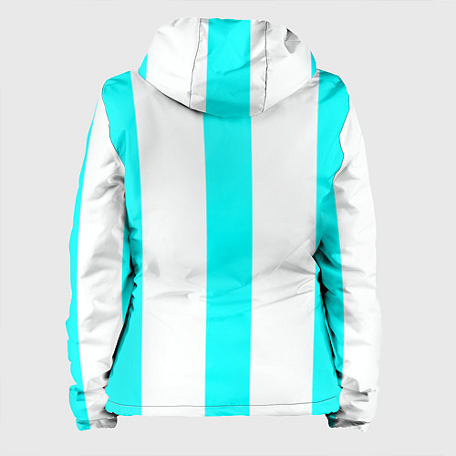 Женская куртка Color light blue white lines / 3D-Белый – фото 2
