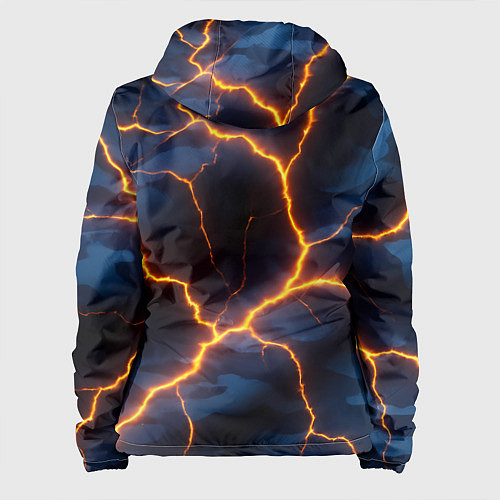 Женская куртка Молния на камуфляжной текстуре / 3D-Белый – фото 2