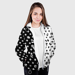 Куртка с капюшоном женская Doom x roblox pattern, цвет: 3D-белый — фото 2