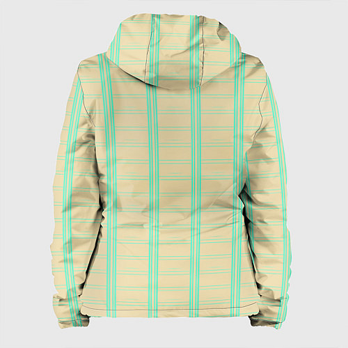 Женская куртка Color beige cage blue stripes / 3D-Белый – фото 2