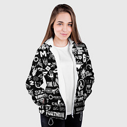 Куртка с капюшоном женская Doom логотипы всех игр, цвет: 3D-белый — фото 2