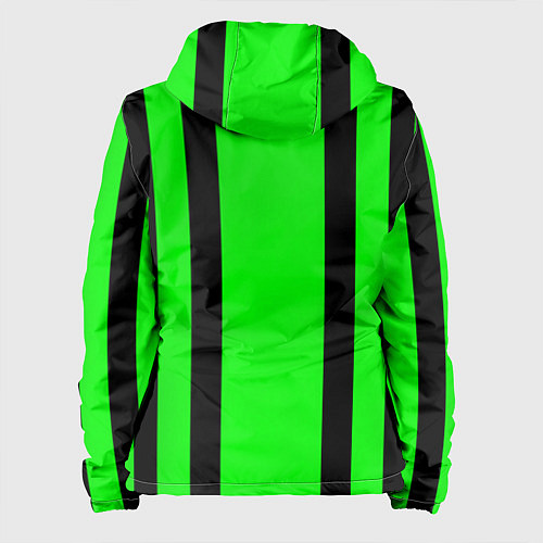 Женская куртка Color black and green stripes / 3D-Белый – фото 2