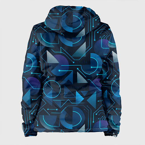 Женская куртка Футуристическая сине-фиолетовая абстракция с хакер / 3D-Белый – фото 2