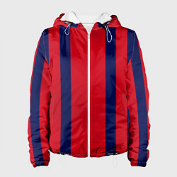 Куртка с капюшоном женская Color black red stripes, цвет: 3D-белый