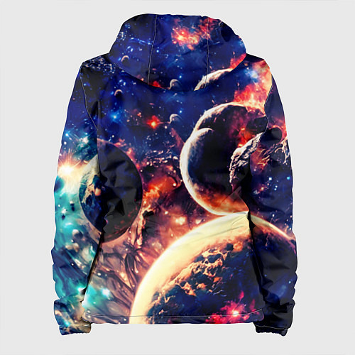 Женская куртка Фантастический космос планеты / 3D-Черный – фото 2
