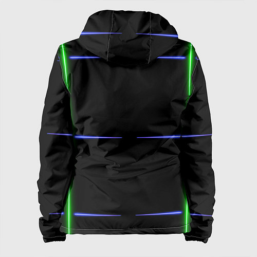 Женская куртка Color black green purple stripes / 3D-Белый – фото 2