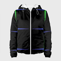 Женская куртка Color black green purple stripes