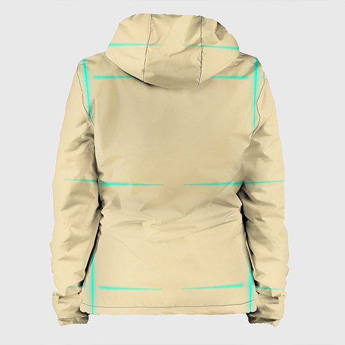 Женская куртка Color beige green stripes / 3D-Белый – фото 2