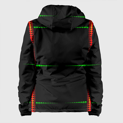 Женская куртка Color black green orange stripes / 3D-Белый – фото 2