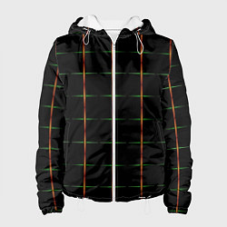 Куртка с капюшоном женская Color black orange green crosses, цвет: 3D-белый