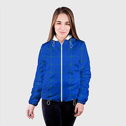 Куртка с капюшоном женская Color blue stripes, цвет: 3D-белый — фото 2