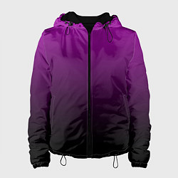 Куртка с капюшоном женская Purple gradient, цвет: 3D-черный