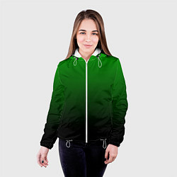 Куртка с капюшоном женская Green gradient, цвет: 3D-белый — фото 2