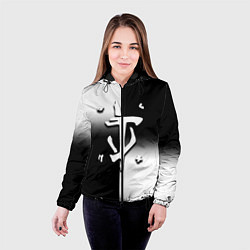 Куртка с капюшоном женская Doom black geometry, цвет: 3D-черный — фото 2