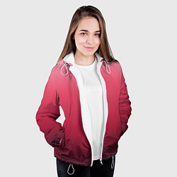 Куртка с капюшоном женская Градиент гранатовый, цвет: 3D-белый — фото 2