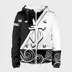 Куртка с капюшоном женская Doom стильная геометрия, цвет: 3D-белый