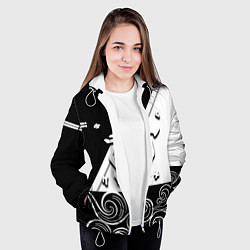 Куртка с капюшоном женская Doom стильная геометрия, цвет: 3D-белый — фото 2