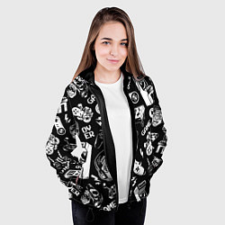 Куртка с капюшоном женская Retro gamer pattern, цвет: 3D-черный — фото 2