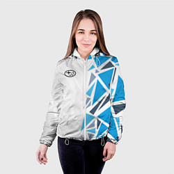Куртка с капюшоном женская Субару - фрагменты, цвет: 3D-белый — фото 2