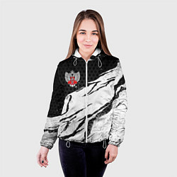 Куртка с капюшоном женская Федерация бокса России - белый затертый, цвет: 3D-белый — фото 2