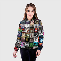 Куртка с капюшоном женская Linkin Park - обложки альбомов и песен, цвет: 3D-черный — фото 2