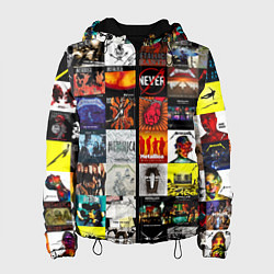 Куртка с капюшоном женская Metallica - обложки альбомов и песен, цвет: 3D-черный