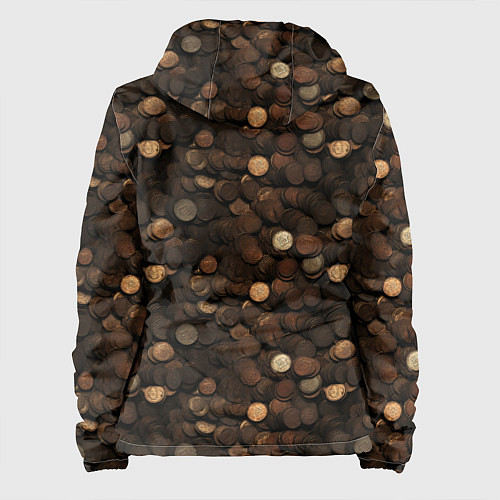 Женская куртка Монеты - паттерн / 3D-Черный – фото 2