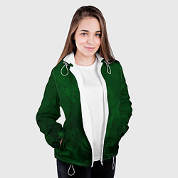 Куртка с капюшоном женская Абстракция - drops on an emerald, цвет: 3D-белый — фото 2