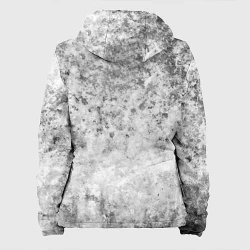 Женская куртка Абстракция - gray corrosion on a white wall / 3D-Белый – фото 2