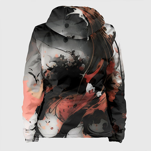 Женская куртка Тёмные краски абстракция красно-чёрный / 3D-Черный – фото 2