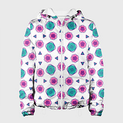 Женская куртка Цветочно-геометрический паттерн