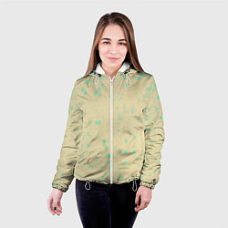 Куртка с капюшоном женская Color beige turquoise, цвет: 3D-белый — фото 2
