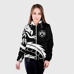 Куртка с капюшоном женская Borussia дракон белый, цвет: 3D-белый — фото 2
