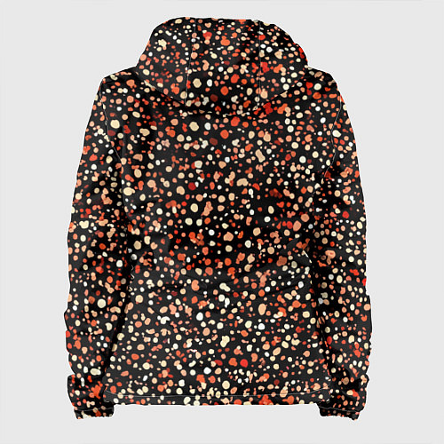 Женская куртка Красно-оранжевые крапинки / 3D-Черный – фото 2