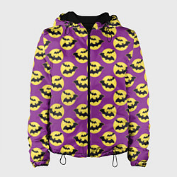 Куртка с капюшоном женская Паттерн с летучими мышами, цвет: 3D-черный