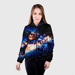 Куртка с капюшоном женская Бесконечный космос и туманность, цвет: 3D-черный — фото 2