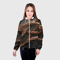 Куртка с капюшоном женская Витая медь, цвет: 3D-белый — фото 2