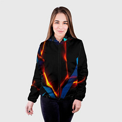 Куртка с капюшоном женская Neon orange glow, цвет: 3D-черный — фото 2